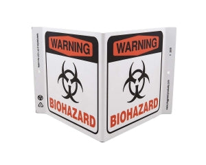 Zing Enterprises LLC Biohazard V and L Projecting Signs - SIGN, WARNING BIOHAZARD V, 7 X 12 - 2608