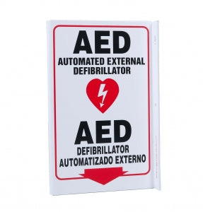 Zing Enterprises LLC AED V and L Projecting Signs - Bilingual Automated External Defibrillator Sign, L-Style, 11" x 8" - 2627