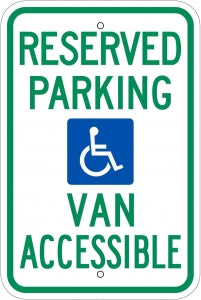 Zing Enterprises LLC Handicapped Parking Signs - SIGN, RESERVED PARKING VAN ACCESSIBLE - 2680