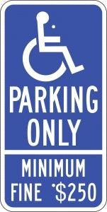 Zing Enterprises LLC California Parking Signs - SIGN, HANDICAPPED PARKING, CALIFORNIA - 2682