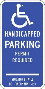 Zing Enterprises LLC Connecticut Parking Signs - SIGN, HANDICAPPED PARKING, CONNECTICUT - 2683