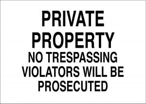 Zing Enterprises LLC Private Property No Trespassing Security Signs - SECURITY SIGN, PRIVATE, 10X14 AL - 2742