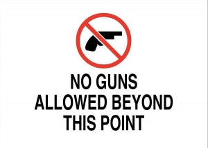 Zing Enterprises LLC No Guns Allowed Security Sign - SECURITY SIGN, NO GUNS ALLOWED, 10X14 AL - 2745