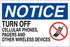 Zing Enterprises LLC No Cell or Wireless Devices Sign - NOTICE SIGN, NO CELL PHONES, 10X14 AL - 2753