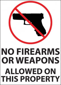 Zing Enterprises LLC No Firearms Allowed Decals - DECAL, NO FIREARMS ALLOWED, 5X7, 2PK - 2764