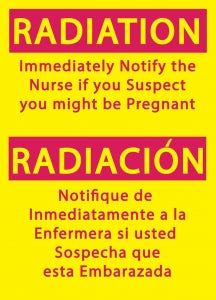 Zing Enterprises LLC Radiation Notify Nurse Bilingual Signs - SIGN, RADIATION NOTIFY NURSE, 14X10, AL - 2931A