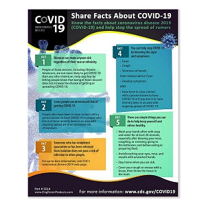 Zing COVID-19 Posters - Coronavirus (COVID-19) Informational Poster, Share the Facts - 5014