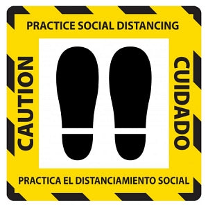 Zing Enterprises LLC Bilingual COVID-19 Social Distancing Floor Sign - Bilingual Coronavirus (COVID-19) Social Distancing Floor Sign - 5024