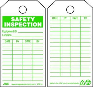 Zing Enterprises LLC Safety Tags - TAG, SAFETY INSPECTION - 7014