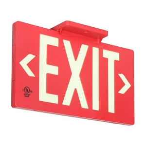 Zing Photoluminescent Glow Exit Signs - SIGN, EXIT, RED, GLOW, SINGLE-SIDED - 7401