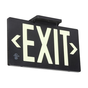 Zing Photoluminescent Glow Exit Signs - SIGN, EXIT, BLACK, GLOW, SINGLE-SIDED - 7405