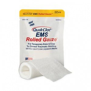 Z-Medica QuikClot Hemostatic Devices - Quikclot Gauze, Rolled, EMS, 3" x 4' - 475