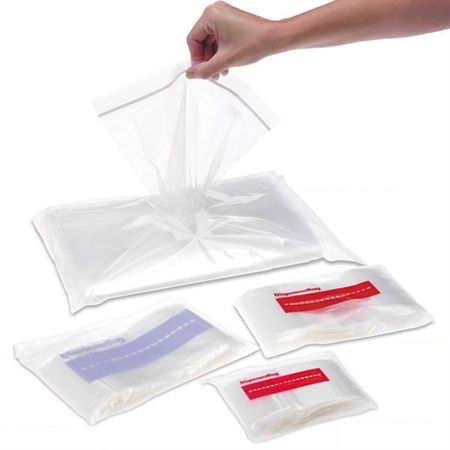 White Block Zippit Bags 4"W x 6"H