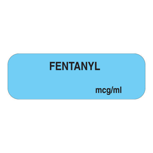 PDC Healthcare Fentanyl Labels - Fentanyl Label, "MCG / ML", 1-1/2" x 1/2", Light Blue - 59705049