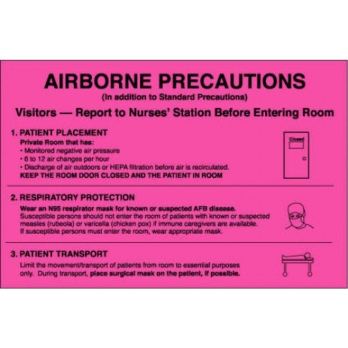 PDC Healthcare Precaution Cards / Labels - Airborne Precautions Card - 59701464