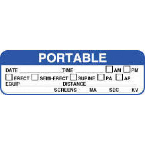 PDC Healthcare Permanent Paper Label - LABEL, "PORTABLE DATE TIME", 2-7/8X7/8 - 59701347