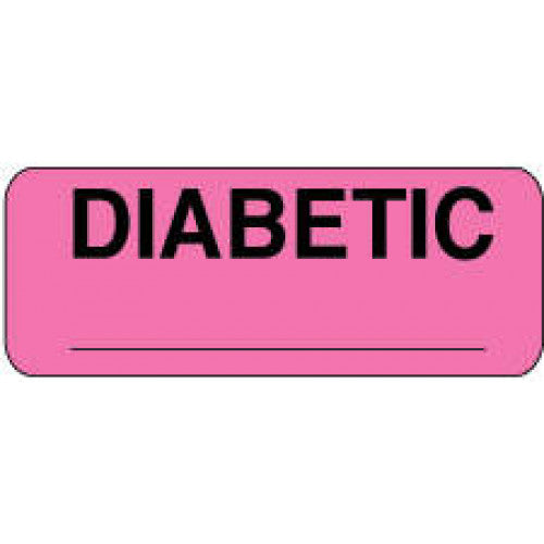 PDC Healthcare Permanent Paper Label - Diabetic Label, Pink, 2-1/4" x 7/8" - 59704906