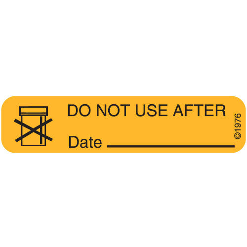 PDC Healthcare FormalinPermanent Warning Label - "Do Not Use After" Label, Tan - 1-28G