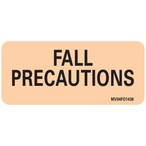 PDC Healthcare Orange Fall Precaution Label - Fall Precaution Label, Orange, 2-1/4" x 1" - MV04FO1436