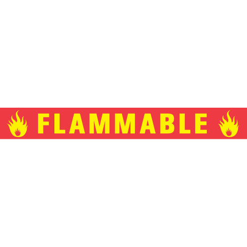 PDC Healthcare Removeable Hazard Tape - LABEL, FLAMMABLE, 1/2X500, RED / YELLOW - WTF-412