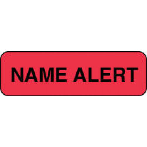 PDC Healthcare Name Alert Labels - Name Alert Label, Red, 1-1/4" x 3/8", 1, 000/Roll - 59702039