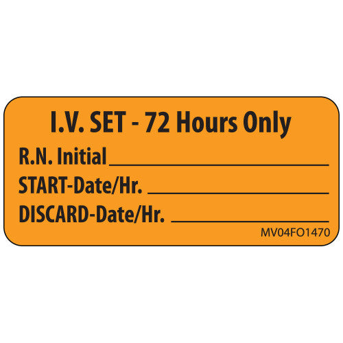 PDC Healthcare MEDVISION Labels - PHARMACY IV ST Labels, Orange - MV04FO1470