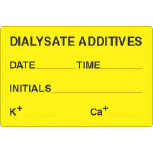 PDC Healthcare Drug Labels - Dialysate Label, Add, Yellow, 500/Roll - TFYLR01