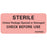 PDC Healthcare FormalinPermanent Warning Label - "Sterile Unless" Label, Red, 2-1/4" x 1" - MV04FR0465