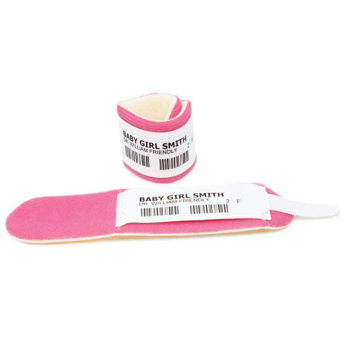 PDC Healthcare Precision Neonatal Foam Bands - Neonatal Foam Wristband, Newborn with Shield, 6.25", Pink - 524-12-PDD