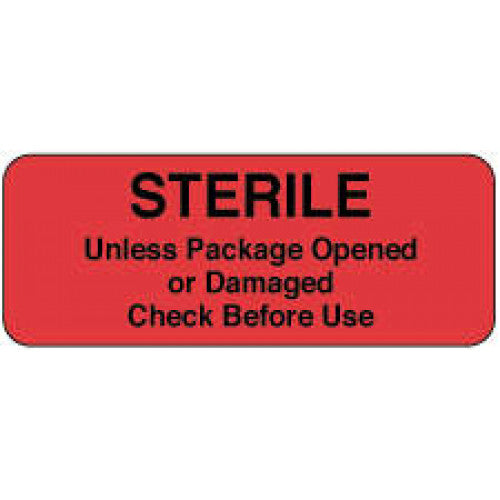 PDC Healthcare Permanent Paper Label - LABEL, "STERILE UNLESS PACKAGE", 2-1/4X7/8 - 59705155