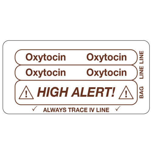 PDC Healthcare Permanent Paper Piggyback IV Labels - Piggyback IV Labels, 3" x 1-1/2", White, Oxytocin - 59745602