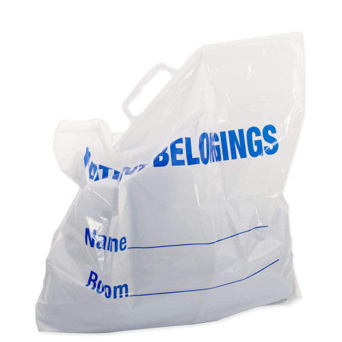 PDC Healthcare Patient Belongings Bags - Patient Belongings Bag, 18.5" x 20" x 3.5", White, Rigid Handle - PBR02