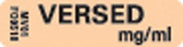 PDC Healthcare Permanent Paper Communication Labels - "Versed" Removable Pharmacy Label, 1-1/4" x 15/16", Orange - MV01FO9518