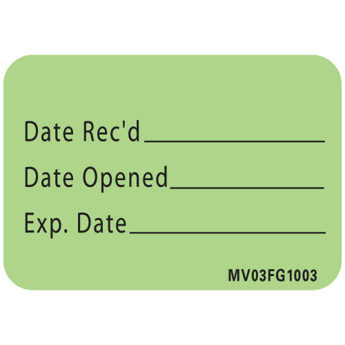 PDC Healthcare Lab Communication Labels - Date Opened Label, 1-7/16" x 1", 666/Roll - MV03FG1003