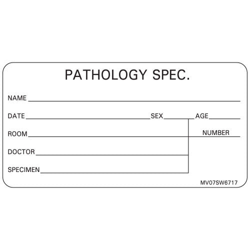 PDC Healthcare Lab Communication Labels - 2-15/16 X 1-1/2 STD WHT / PATHOLOGY SP - MV07SW6717