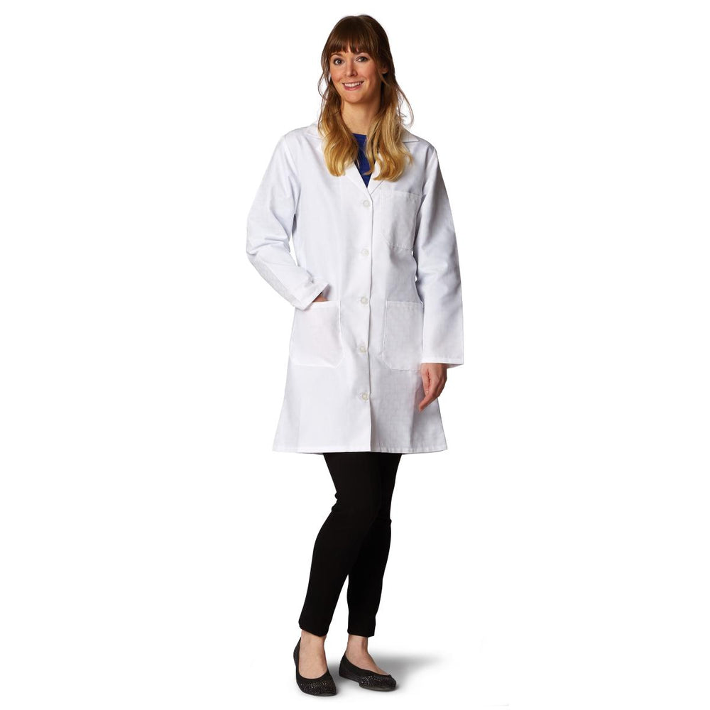 Medline Ladies' Classic Staff Length Lab Coats - Women's Classic Staff-Length Lab Coat, White, Size 26 - M11WHT26E