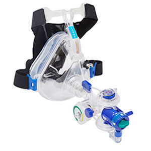 Mercury Medical Flow-Safe II CPAP System - Flow-Safe II BiLevel CPAP with Small / Child Full Face Mask with Straight Swivel Port and Head Strap - 1057402