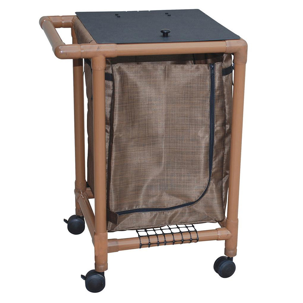 MJM PVC Woodtone Single Hampers - HAMPER, SINGLE, 14 GAL CAP, MAUVE MESH - WT214-S