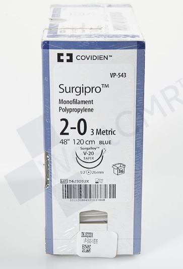 Medtronic USA Surgipro Sutures - Surgipro-II Suture, Blue, Size 2/0, 4 ...