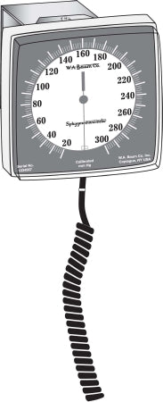 Mobile Aneroid Baum Roll- - Wall-Mount Aneroid Blood Pressure Monitor with 8' Extension Tubing - 0933-NL