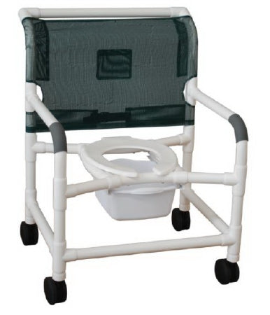 MJM PVC Extra-Wide Shower Chairs - Extra Wide PVC Shower Chair, Mesh, Forest Green - 126-4-NB