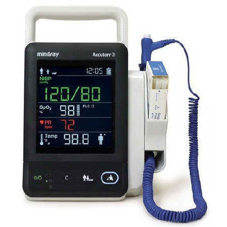 Mindray Accutorr 3 Spot Check Vital Signs Monitor - Accutorr 3 NIBP Monitor, Masimo, SmarTemp - 6102F-PA00020