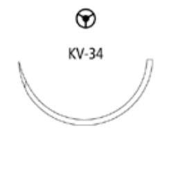 Medtronic Violet Polysorb Sutures - Polysorb Suture, Violet, Size 3/0, 36", KV-34 Needle - CL-942