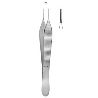 Miltex ADSON Tissue Forceps - Tissue Forceps, Adson, Cross, 1 x 2 Teeth, 4.75" - MH6-121