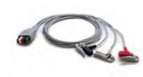 Mindray 3 Lead Mobility ECG Pinch Clip Lead Wires - 3 Lead Mobility ECG Pinch Clip Lead Wire, 24" - 0012-00-1514-05