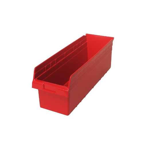 Quantum Store-Max Shelf Bins - Store-Max Bin, 23-5/8" x 8-3/8" x 8", Red - QSB814RD