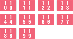 Acme Compatible Color-Code Label Mylar Coated For Durability 1 1/2"W X 1"H Numeric Double-Digit 500/Roll