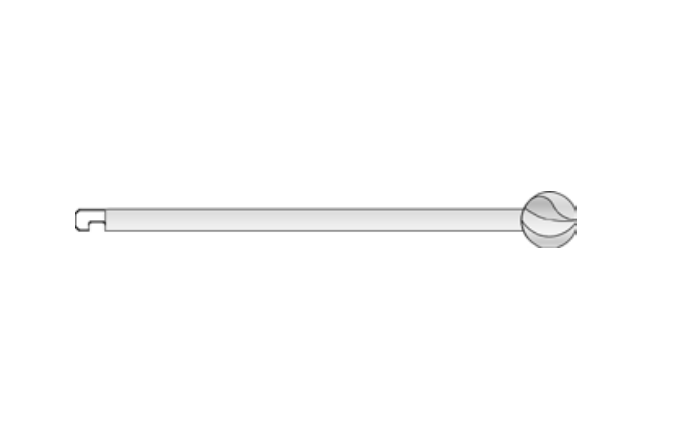 Microaire Surgical Carbide Cutting Burs - Round Cutting Burs, Stainless Steel, 15 Flutes x 6 mm - K-36