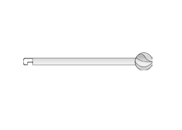 Microaire Surgical Carbide Cutting Burs - Round Cutting Burs, Stainless Steel, 16 Flutes x 8 mm - K-05