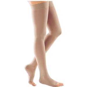 Mediven Comfort Thigh-High Compression Stockings with Beaded Silicone Band Size 4, 20 to 30 mmHg Compression, Natural